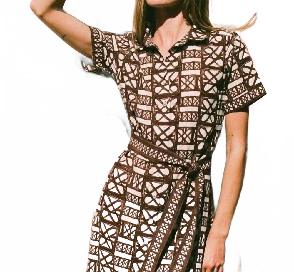 NEW OMIKA amira shirt dress in nari cacao